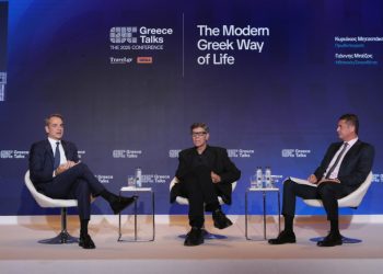 Στιγμιότυπο από το συνέδριο "Greece Talks 2025. The Intelligence Age, Travel, Culture and Connection", που διοργανώθηκε από το ταξιδιωτικό σάιτ Travel.gr και το Πρώτο Θέμα, στην Αθήνα, Παρασκευή 14 Νοεμβρίου 2025. Στο συνέδριο συμμετείχε ο Πρωθυπουργός Κυριάκος Μητσοτάκης, καθώς προσωπικότητες από την Ελλάδα και το εξωτερικό, από τον χώρο του Τουρισμού, των Επιχειρήσεων, της Οικονομίας, του Πολιτισμού και των Τεχνών. (ΣΩΤΗΡΗΣ ΔΗΜΗΤΡΟΠΟΥΛΟΣ/EUROKINISSI)