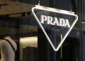 FILE PHOTO: The logo of Prada is seen in a shop in Paris, France, February 12, 2023. REUTERS/Yves Herman