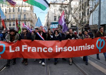 Manuel Bompard and Kalila Sevin.
French leftist La France Insoumise (LFI) party coordinator and member of parliament Manuel Bompard at demonstration against immigration law in Marseille, Southern France, on January 21, 2024.

Manuel Bompard depute de la France Insoumise (LFI) et coordinateur participe a la manifestation contre la loi immigration a Marseille le dimanche 21 janvier 2024.//ALAINROBERT_1Y8A8757/Credit:Alain ROBERT/SIPA/2401212005