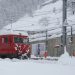 epa06460608 A train engine idles at Zermatt station due to the closure of the train track to Taesch, Visp and Fiesch, in Zermatt, Switzerland, 21 January 2018. Due to heavy snowfall, Zermatt can only be reached by air. Swiss authorities have closed roads and train service into the town of Zermatt amid a heightened risk of avalanches.  EPA/PHILIPPE MOOSER