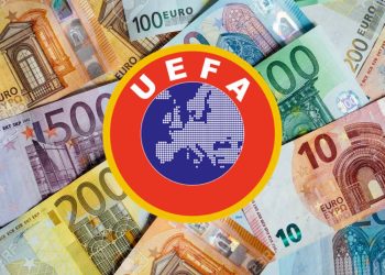 pile of paper euro banknotes as part of the united country's payment system