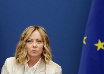 Italy's Prime Minister Giorgia Meloni looks on during her end-of-year press conference in Rome, Italy, January 9, 2025. REUTERS/Remo Casilli