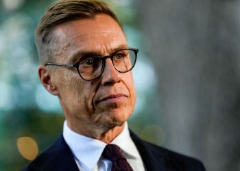 Finland's President Alexander Stubb looks on during an interview with Reuters at the Embassy of Finland in Washington, D.C., U.S. October 9, 2025. REUTERS/Kent Nishimura