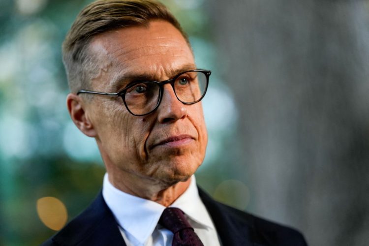 Finland's President Alexander Stubb looks on during an interview with Reuters at the Embassy of Finland in Washington, D.C., U.S. October 9, 2025. REUTERS/Kent Nishimura