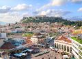 Skyline of Athenth with Moanstiraki square and Acropolis hill at summer, Athens Greece