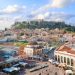 Skyline of Athenth with Moanstiraki square and Acropolis hill at summer, Athens Greece