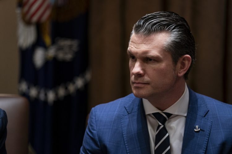 epa11926348 Pete Hegseth, US secretary of defense, attends a cabinet meeting at the White House in Washington, DC, USA, 26 February 2025. EPA/AL DRAGO / POOL