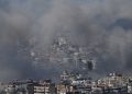 Smoke rises following an Israeli airstrike in Dahiyeh, Beirut's southern suburbs, Lebanon, Monday, March 9, 2026. (AP Photo/Bilal Hussein)